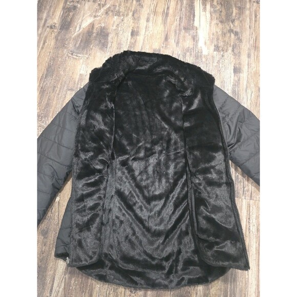 The North Face Womens sz L Black Quilted Jacket Fur Lined Full Zip - Picture 6 of 6